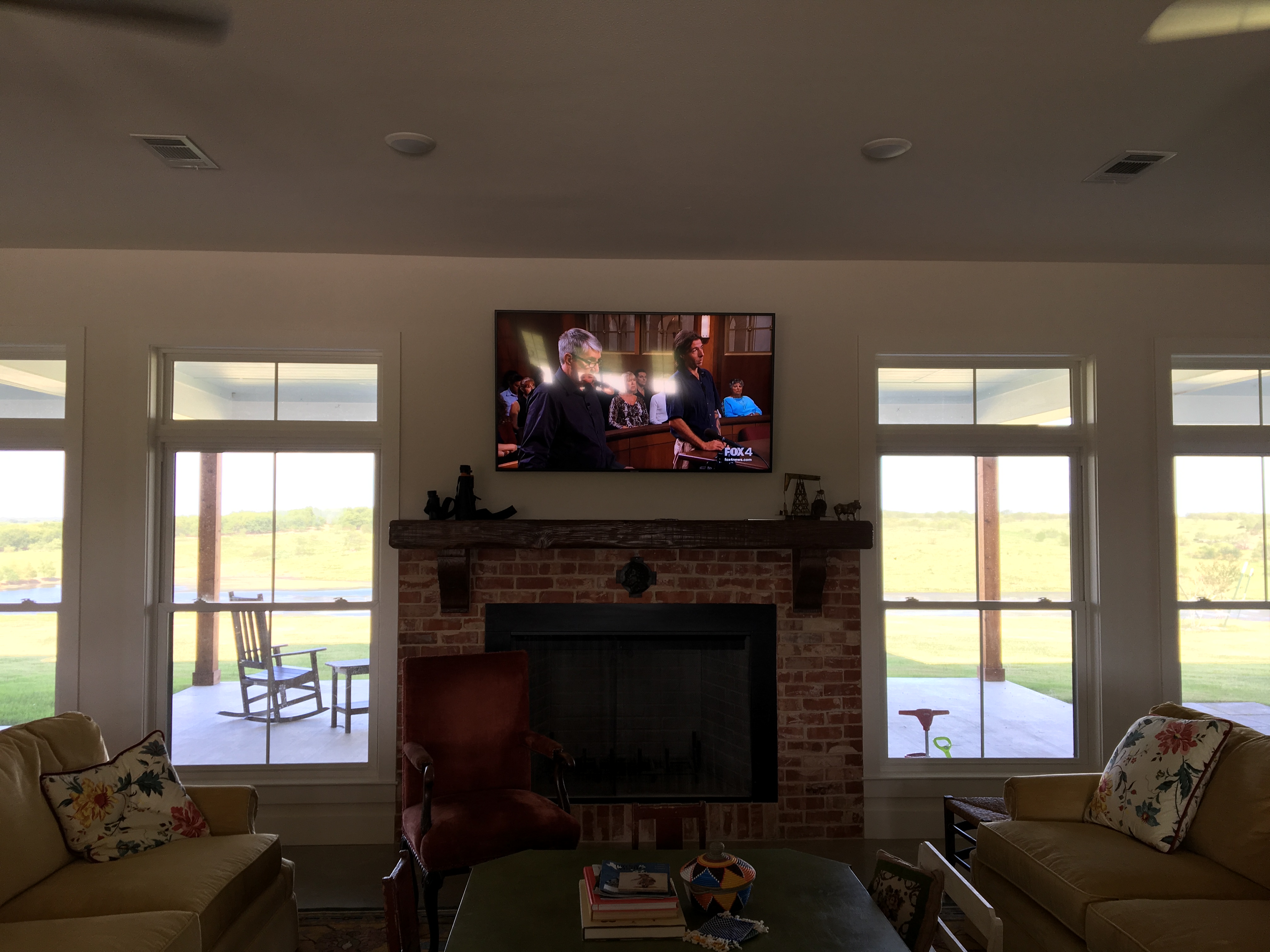 TV over fireplace